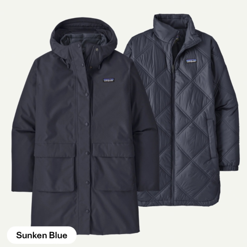 Patagonia Women's Pine Bank 3-in-1 Parka, Navy, Medium - Excellent condition!
